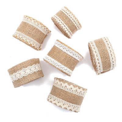 China Light and sparkle and incease the festival touch. Wholesale 2 Inch White Lace Burlap Trim Satin Lace Up Decorative Burlap Hessian Ribbons for sale