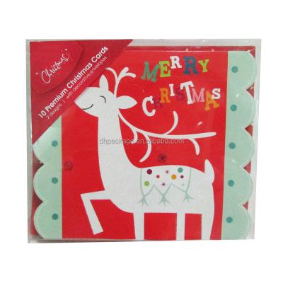 China China Factory supply high quality wholesale 10 christmas greeting cards christmas gift cards for sale