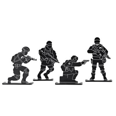 China Custom Made High Quality Low Price Black Metal Outdoor and Indoor Toy Military Tactical Training Shoot Life Size Targets for sale