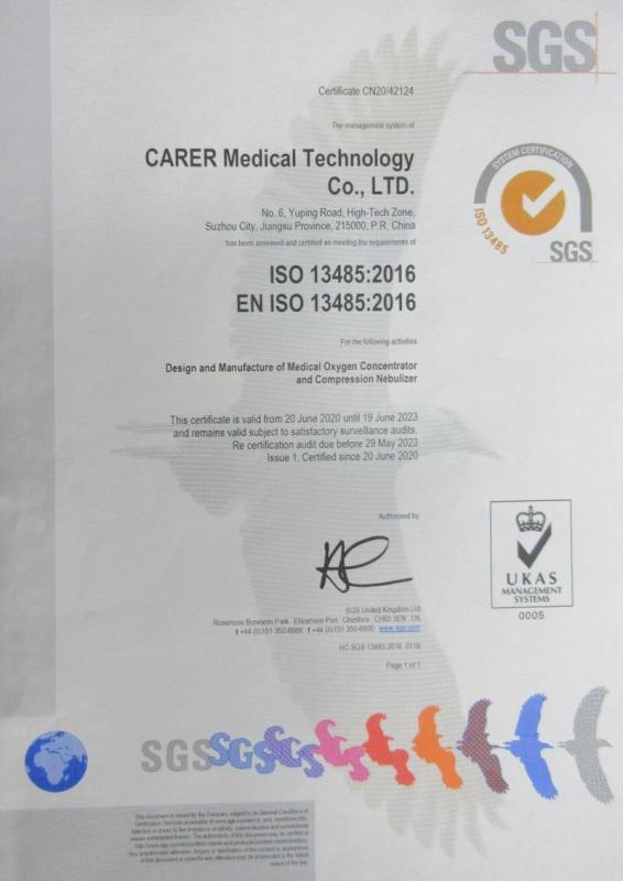 ISO13485 - CARER Medical Technology Co.,Ltd.