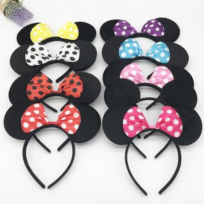 China IFOND Hair Decoration Baby Mouse Ear Hairband Mickey Ear Hairband Bow Head Bands Cosplay Birthday Party Kid Girls Hair Accessories for sale