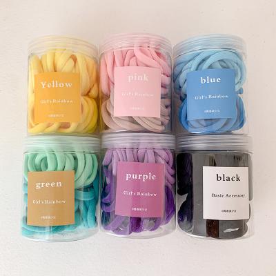 China IFOND 50 Pcs Daily Use Towel Ring Hair Rope Candy Color Hair Scrunchies Girls/Box Hair Circle Accessories for sale