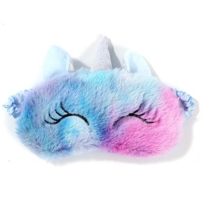 China Dark Circles Plush Headband Furry Soft Unicorn Sleeping Mask For Kids for sale