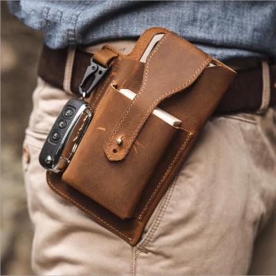 China Anti-fall Customize Leather Phone Bag Promotional Gift Waist Bag Belts Bag Customize Logo Size And Color for sale