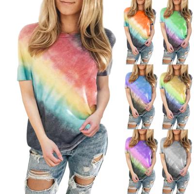 China Regular Dye T-shirt Link Tie Ladies Cotton Crewneck Casual Chiffon For Women Style Custom Smart Fashion New for sale