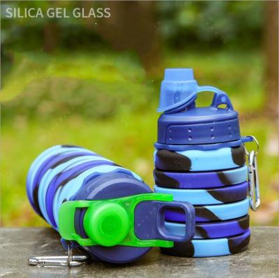 China Logo Volume Outdoor Travel Retractable Silica Gel Modern Collapsible Bottle Custom Color Portable Outdoor Sports Cup for sale