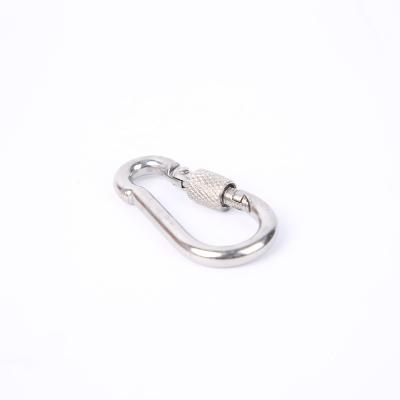 China Heavy Industry 304 316 Stainless Steel Heavy Duty Locking Carabiner Wholesale Snap Hook With Screw for sale