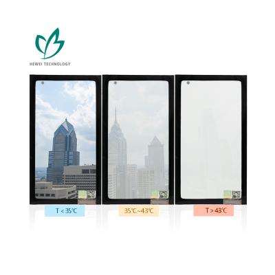 China Contemporary HEWEI Innovative Thermochromic IGU Insulated Tempered Glass For Retail Building Wall for sale