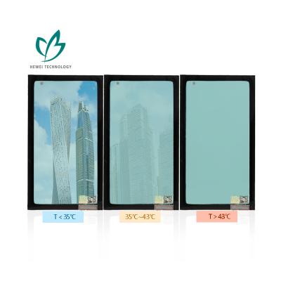 China HEWEI Thermochromic Dynamic Dimming Contemporary New-Tech Sun Shading Building Glass Smart Film For Education Top And Facade for sale