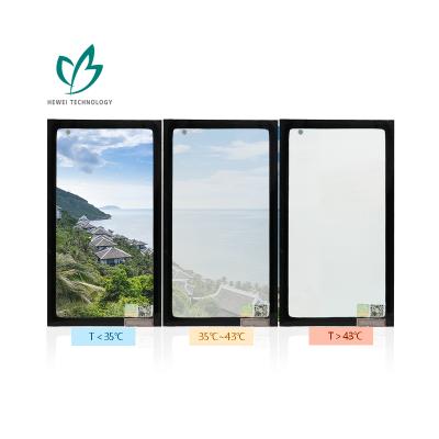 China HEWEI Factory Price Contemporary 6mm Thermochromic 12mm Tempered Smart Building Glass For Healthcare Building Wall for sale