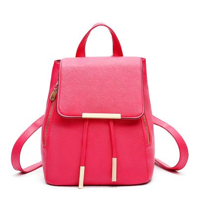 China Others Korean Style Ladies Bags Leather School Backpack Fashion Shoulder Wholesale Women for sale