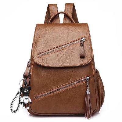 China Waterproof 2022 New Arrival Women Backpack All-match Fashion PU Ladies Large Capacity Soft Leather School Backpack for sale