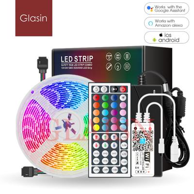 China Amazon LANDSCAPE / Ebay Hot Sale 5m RGB LED Strip 16 Million Colors SMD 5050 LED Strips Compatible With Alexa Google Home for sale