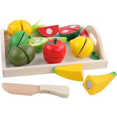 China Funny Toy Cutting Fruits Vegetables Kids Kitchen Educational Food Set Educational Wooden Kitchen Toys for sale