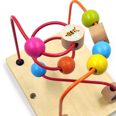 China Hot Montessori transfer of intelligence early educational toys kids children's toys printing wooden bead maze for sale