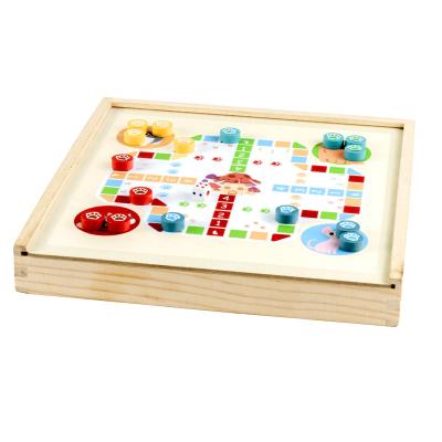 China New Montessori High Quality Educational Custom Board Game Kids Wooden Chess Educational Toy 3 In 1 For Kids Intelligence Development for sale