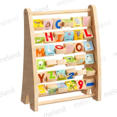 China Educational Kids Toys Two-in-One Educational Learning Alphabet Beaded Blocks for sale