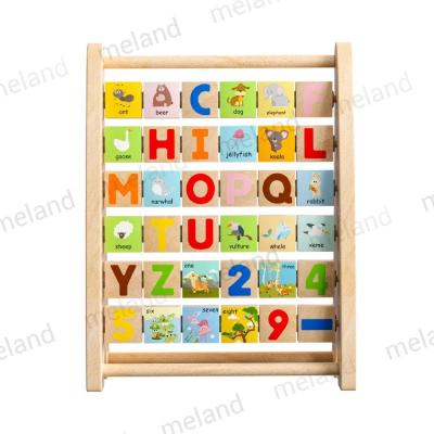 China Kids Educational Toys Printing Words and Math Learning Blocks Educational Beaded Shelf for sale