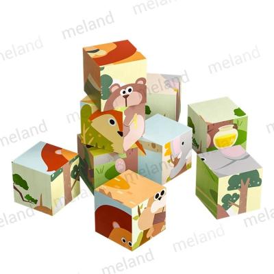 China Toy Children Early Educational Intellectual Cartoon Animal Enlightnment 3x3 Cube Puzzle for sale