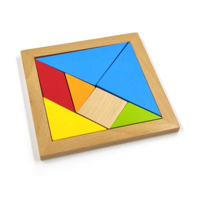 China Kids Learning Wooden Tangram Brain Teasers Stacking Toys Early Education Wooden Puzzle Games for sale