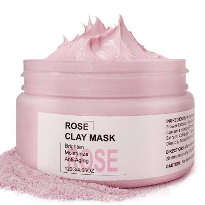 China 2021 hot sale vegan rose clay mask clay mask private label moisturizer with rose extract for deep cleansing for sale