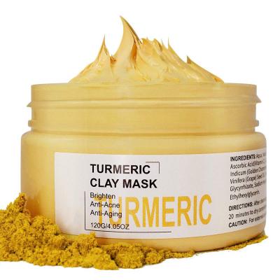 China Hot Sale Vegan Turmeric Moisturizer Clay Mask Organic Deep Cleansing Lighting Anti-Inflammatory and Anti-Acne for sale