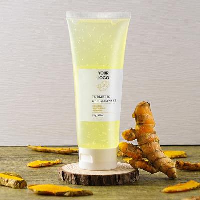 China Organic Acne Treatment OEM Remover Whitening Face Wash Oil Control Turmeric Face Wash Gel Facial Cleanser for sale