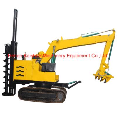 China YTO Tractor Power Pole Erection Machine Auger Crane Pile Driver for sale