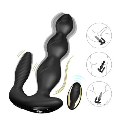 China 9 Speed Vibrating Anal Butt Plug Three Motors Perineum Stimulator Wireless Remote à venda