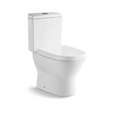 China White Ceramic Wc Washdown Bathroom Double-Flow Bathroom European Standard Water-Saving Porcelain Inodoro Two-Piece Toilet for sale