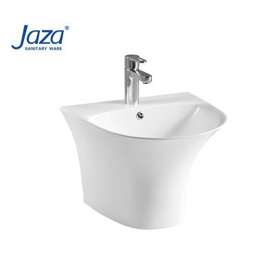 China Hot Sale European Modern Ceramic Vanity Sink Sanitary Ware Wall Hung Hand Basin for sale