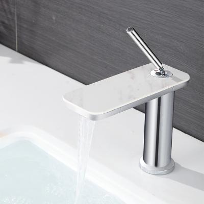 China Hot Sale Sanitary Ware Single Hole Basin Faucet Metered Waterfall Deck Mounted Bathroom Basin Faucets, Mixers and Tap Water Faucet for sale