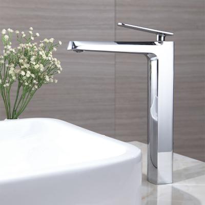 China High Quality Single Hole Bathroom Faucets Large Metered Water Faucet Mixer Taps Brass Chromed Basin Faucets, Mixers and Faucets for sale