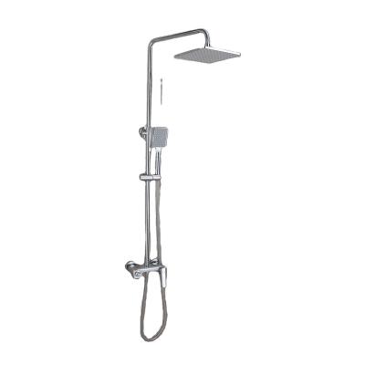 China With Slide Bar European Design Shower Mixer Plat In-Wall Shower Faucet System Bathroom Chrome Hot Cold Shower Set for sale