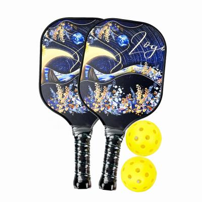 China Factory Price 100% Good Quality Lightweight Outdoor Sports Pickleball Padel Racket Carbon Side With Cover And Balls for sale