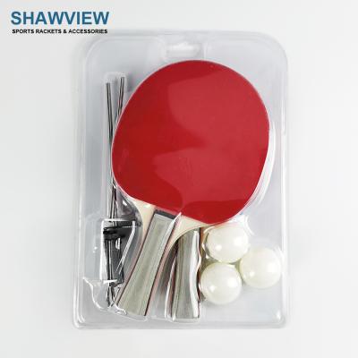 China Wood +Rubber made in China top qualitytable tennis racket set plastic kid table tennis racket for sale