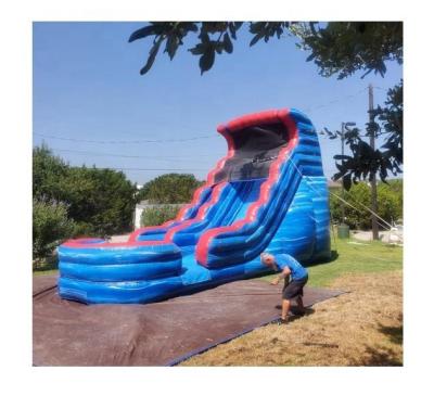 China 0.55mm PVC Tarpaulin Backyard Tsunami Waterslide Wave Outdoor Giant Commercial Inflatable Water Slides With Pool for sale