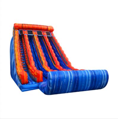 China 0.55mm PVC Tarpaulin Commercial Giant Blue Inflatable Triple Lane Slide Cheap Dry Inflatable Slides For Sale for sale