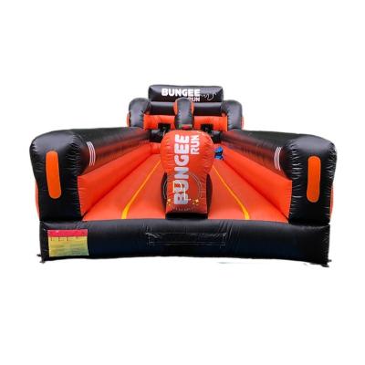 China Bungee Lanes Custom 2 Lanes PVC Tarpaulin 0.55mm Inflatable Challenge Race Competitive Interactive Sport Game Equipment for sale