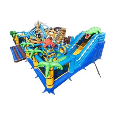 China PVC Tarpaulin Theme Playgrounds 0.55mm Large Sea Life Inflatable World City Amusement Playground Amusement Park Bounce House for sale