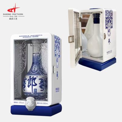 China Handmade Wholesale Luxury Piano Lacquer Wood Material MDF Wine Glass Bottle Custom Packing Wooden Box for sale