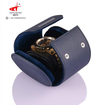 China High-end personalize unique luxury with customizable round pillow bule watch box for sale