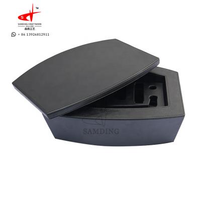 China High End Black Round Customize Leather Accessories Watch Box Custom Logo Luxury for sale