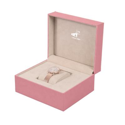 China SAMDING handmade custom logo jewelry box pink leather watch box for sale