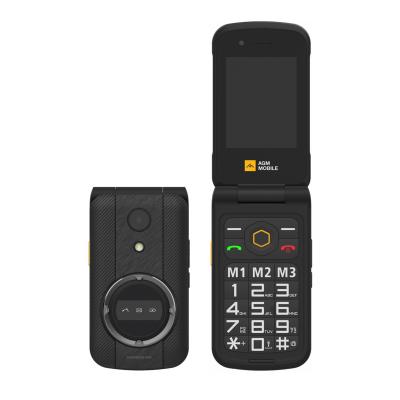 China Dual SIM Card AGM M8 Flip Mobile Phone Unlocked Elderly Feature Rugged Mobile Phone SOS Fast Phone Call English-Russian Keyboard for sale