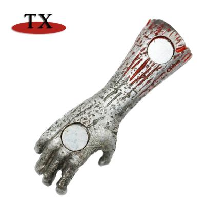 China Shape 3D Zombie Hand Metal Magnet Fridge Magnet With Bottle Opener For Halloween Display for sale