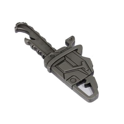 China Viable 3d Metal Chainsaw Shape Bottle Opener Custom Key Chain Opener Promotion for sale