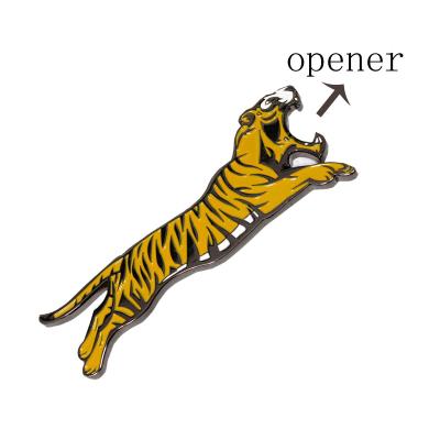 China Hot Selling Viable Metal Enamel Tiger Beer Bottle Opener, Animal Bottle Opener With Epoxy for sale