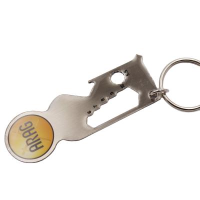 China China Multi Purpose 23 Mm Shopping Trolley Coin HolderWith Token Bottle Opener Snatch No Touch Key Chain Supermarket Shopping Coins for sale