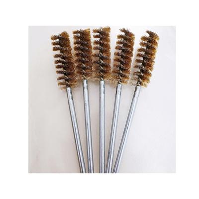 China Custom Twist Spiral Stainless Steel Cleaning Brushes Long Handle Twisted Brass Steel Wire Pipe Tube Brush for sale